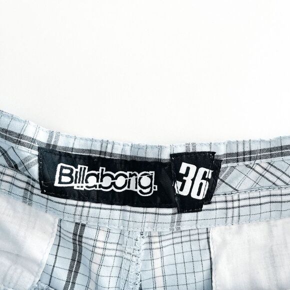 Billabong Mens Shorts Casual Plaid Zipper Front Light Blue Size 36 - Picture 4 of 9